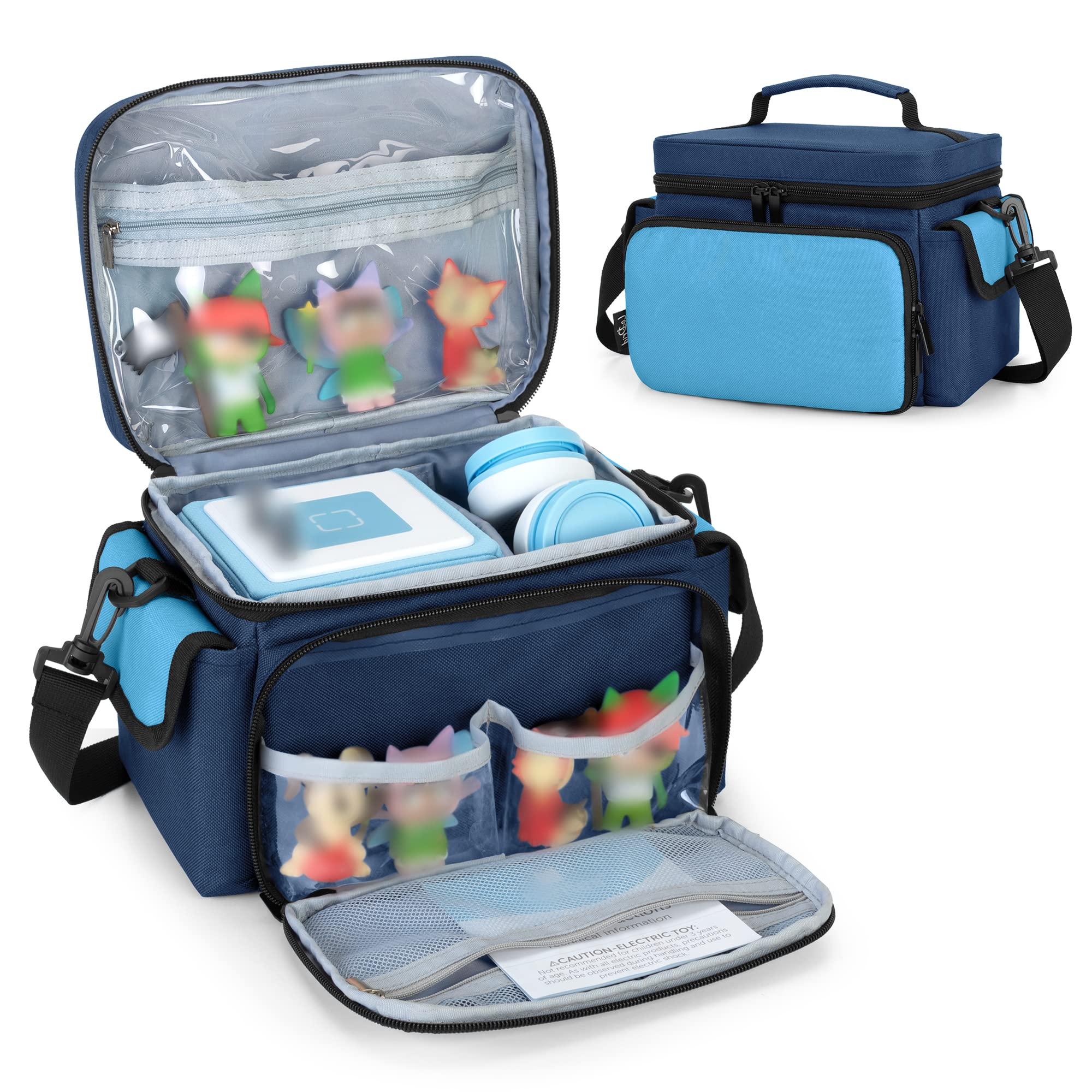 LoDrid Case Compatible with Compatible with Toniebox 2/1, Portable Bag for Audio Player Starter Set with Handle and Shoulder Strap, Accessories Organizer, Blue, Bag Only (Patented Design)