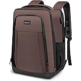 ZRSUN Travel Backpack, Business Anti Theft Slim Sturdy Laptops Backpack with USB Charging Port, Water Resistant College School Laptop Bag for Men & Women Fits 15.6 Inch Notebook (Brown)