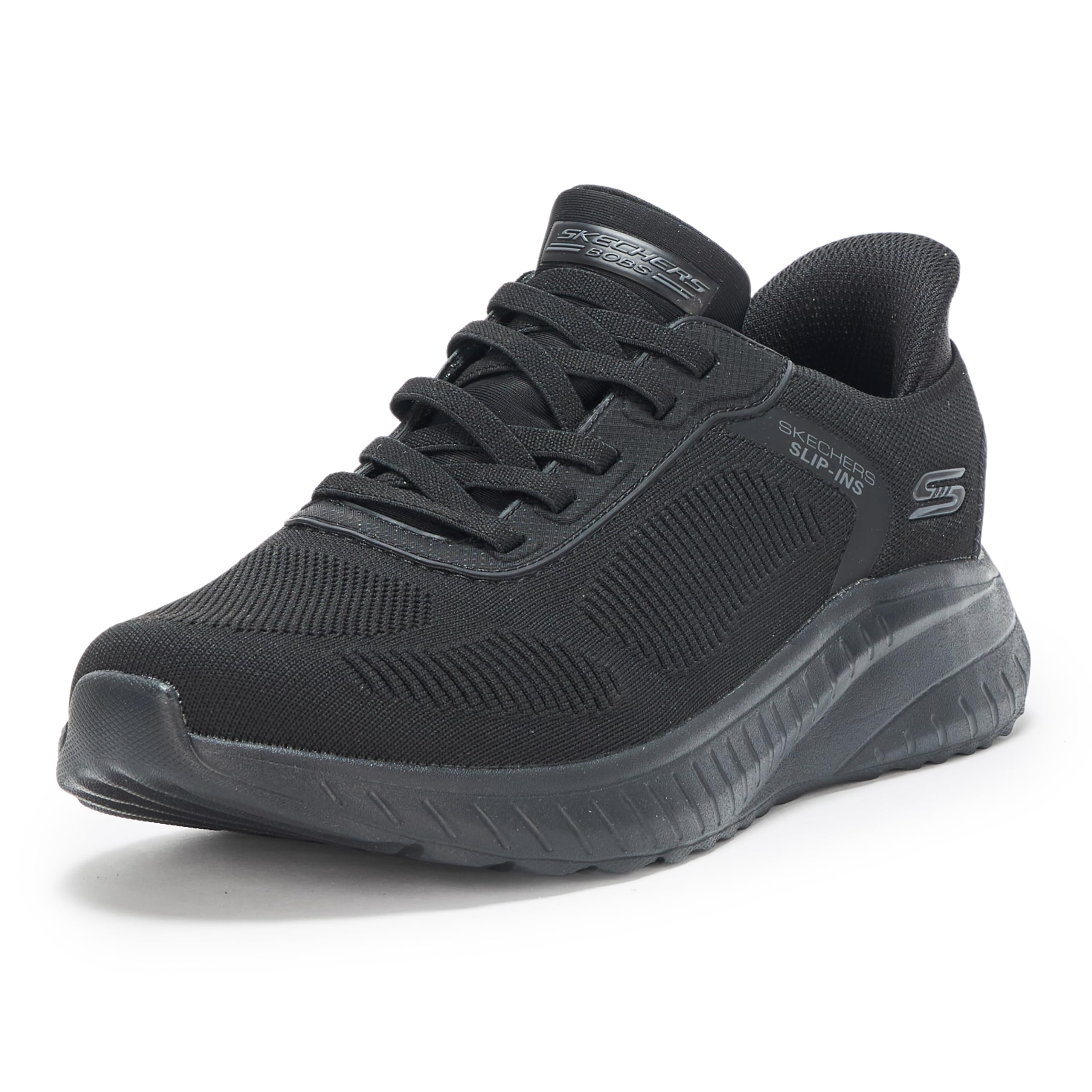 Skechers Men's Slip-ins: BOBS Sport Squad Chaos - Solid Step, Black Black, Size 9 Image
