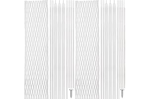 Gemscream 2 Sets 24 Pcs Semi-Soft Polyester Lacrosse 3.0 Mesh and Stringing Kit Lacrosse Player String Kit 2 White Mesh 6 Sho