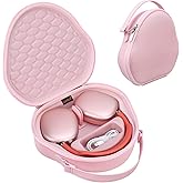 Canboc Airpods Max Case for Apple AirPods Max Wireless Over-Ear Headphones, Hard Carrying Travel Smart Headphones Case, Extra Space fits Cable, Charger, Pink (Fabric)