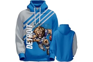 DIYBA4S Men's Football Hoodie City Mascots Hooded Sweatshirt Fashions Gifts for Fans Men S-3XL
