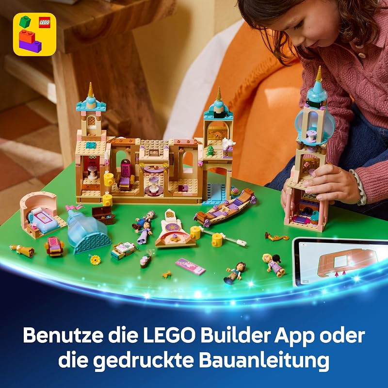 ǀ Disney Princess Rapunzels Schloss - Ausstellungsmodell mit 4 Mini Puppen, Pascal Figur und Zubehör - Geburtstagsgeschenk für Mädchen ab 6 Jahren und Fans von Rapunzel - Neu verföhnt - 43297