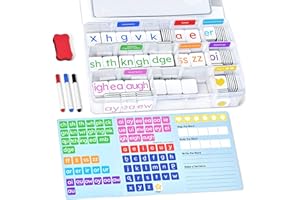 JoyCat 265 Phonics Magnetic Letter Tiles- Hooked on Phonics, ABC Reading Games Set with Word-Building Folder & Storage Case, Letter Sound Alphabet Letters, Preschool Pre k Classroom Materials