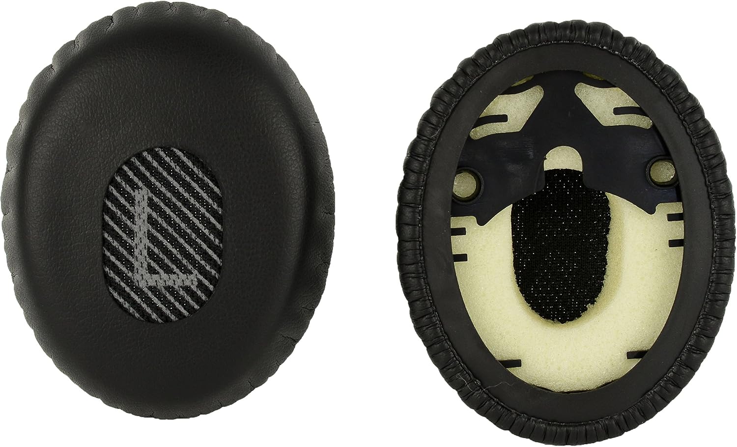 Premium Ear Pads Compatible with Bose QuietComfort 3 (QC3) and Bose On-Ear (OE) Headphones with Grey/Black scrims and L and R Lettering. Premium Protein Leather - Image 4