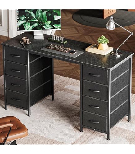 Amazon.com: ODK 55 Inch Computer Desk with 8 Fabric Drawers