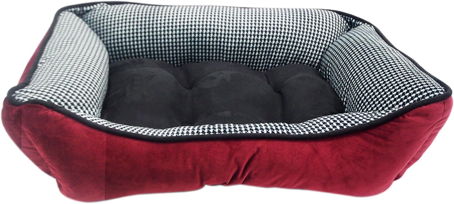 Pet Maison Houndstooth Cuddler Pet Bed