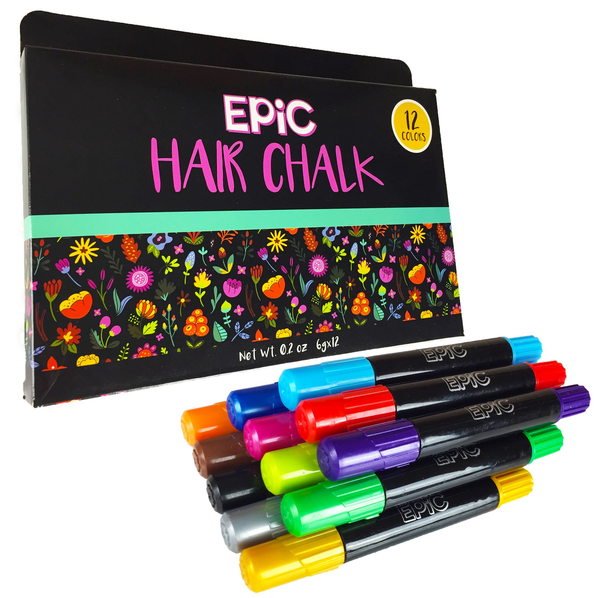Hair Chalk 12 Colorful Epic Chalk Pens Temporary Color For Kids Of