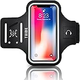 TRIBE Water Resistant Cell Phone Armband Case Running Holder for iPhone Pro Max Plus Mini SE (13/12/11/X/XS/XR/8/7/6/5) Galaxy S Ultra Plus Edge Note (21/20/10/9/8/7/6/5) Adjustable Strap & Key Pocket