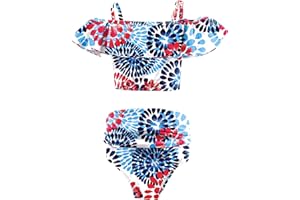 DNFUN Girls Bathing Suits Two Piece Kids Swimsuits Summer Beach Swimwear