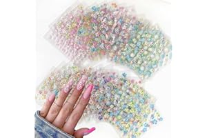 OCOUYVD 30 Sheets Nail Art Stickers Decals Flower Rose Daisy Cherry Blossoms 3D Self-Adhesive Nail Sticker Heart Chrysanthemum Nail Art Decoration Supplies