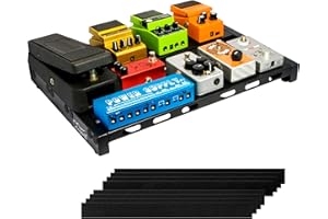 Augioth guitar pedal board - Hidden cable routing design &201 stainless steel material - 17.7"x 12.5"x 1.5" Compact design,fits 8-10 pedals, durable & portable, easy cable management