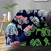 TEHALK Monster Truck Blanket for Boys/Girls/Kids/Toddler/Baby, Monster Truck Toys for Boys Age 3-12, Car Blanket for Birthday/Unique Gifts 40"x 60"