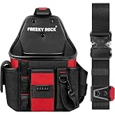 Electrician Tool Pouch with Quick Detach Belt Clip, Heavy Duty Tool Belt Pouches with Notebook Pocket, Tape Measure Holder &amp; Screwdriver Loops for Carpenter, Contractor, HVAC Tech &amp; DIY