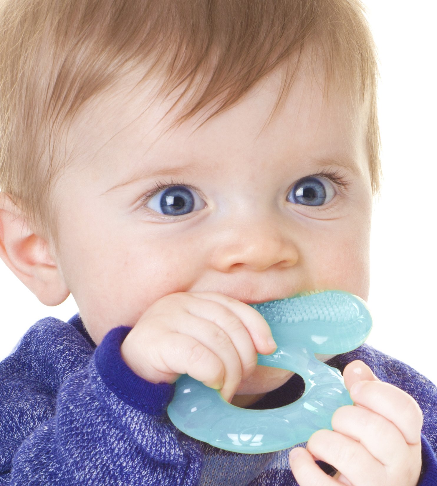 Nuby Silicone TeetheEEZ Teether with Bristles, Includes Hygienic Case