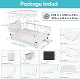 MAJALiS Dish Drying Rack 2-Tier with Drip Tray Utensil Holder White view 7