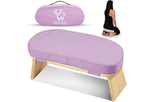Monk & Llama Meditation Bench - Foldable, Ergonomic, Bamboo Kneeling Stool— Perfect Seiza Bench Meditation Stool Chair for Prayer & Travel - Deeper & Enjoyable Sessions