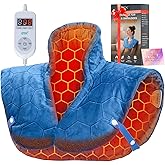 Nalax 30s Fast Heating Pad for Neck and Shoulders and Back, 6X Deeper Far Infrared Pain Relief, 8 Heat Settings Max 159℉, 4H Auto Off, Memory Function, Adjustable Strap, Valentine Gifts Women 24"x 20"