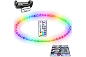 UltraHoop Remote LED Hoop - Wireless Control 60 Color Changing LED Lights w/ 300+ Modes & Patterns - Rechargeable Battery, HDPE Collapsible, Advanced to Beginner Hoola Hoops - 34” x 3/4" OD - UltraPoi