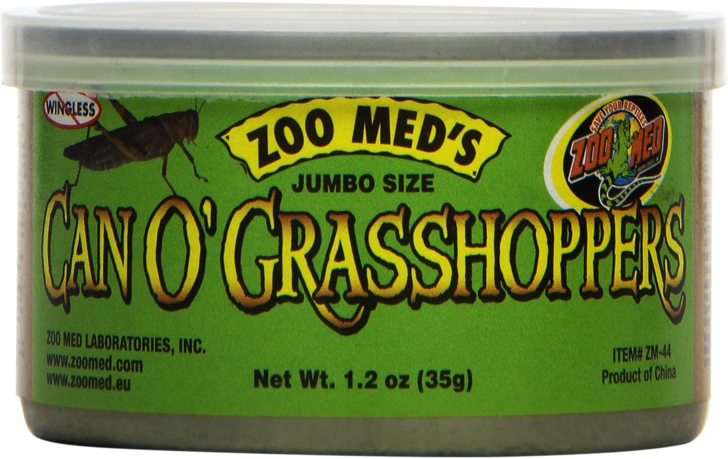 Zoo Med Laboratories SZMZM44 Can O Grasshoppers, 1.2-Ounce