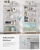 SONGMICS 5-Tier Storage Shelf 40x90x180cm 875kg Capacity Silver Industrial view 5