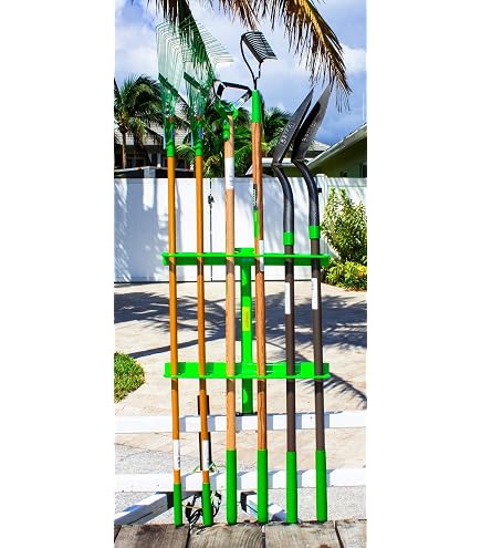mopam Shovel Holder for Truck Landscape Hand Tool Rack with 8 Holes in 2 Groups Heavy