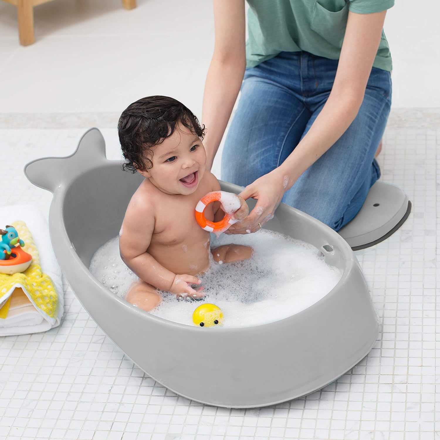 Skip Hop Baby Bath Tub: Moby 3-Stage Smart Sling Tub, Grey : Baby
