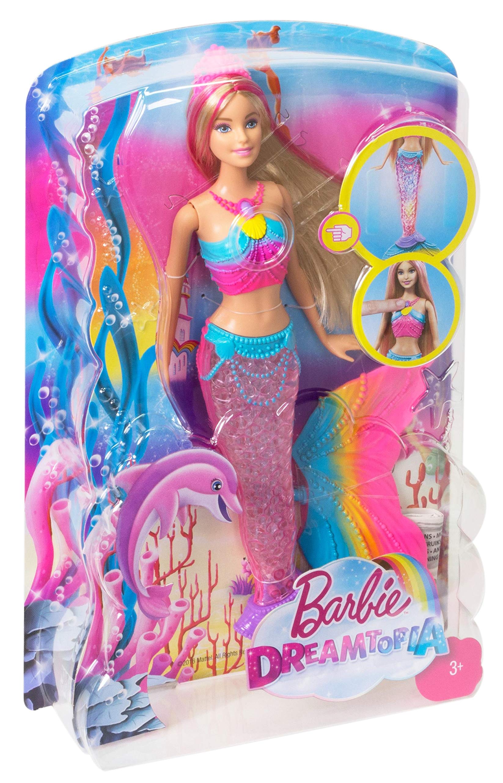 Barbie Dreamtopia Rainbow Lights Mermaid Doll, Blonde Amazon