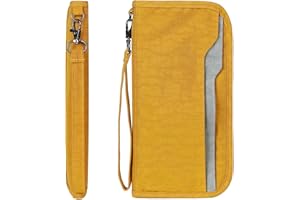 ZOPPEN Passport Holder Family RFID Passport Wallet, Passport Holder Women/Men, Travel Wallet Documents Organizer Zipper Case with Removable Wristlet Strap, Travel Essentials for Flying