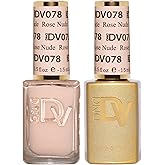 DND Gel Polish Set, Coquette Collection, UV/LED Gel Polish and Air Dry Nail Lacquer, Matching Chip-Free Polish Duo, 078 Rose Nude, 0.5 Fl Oz