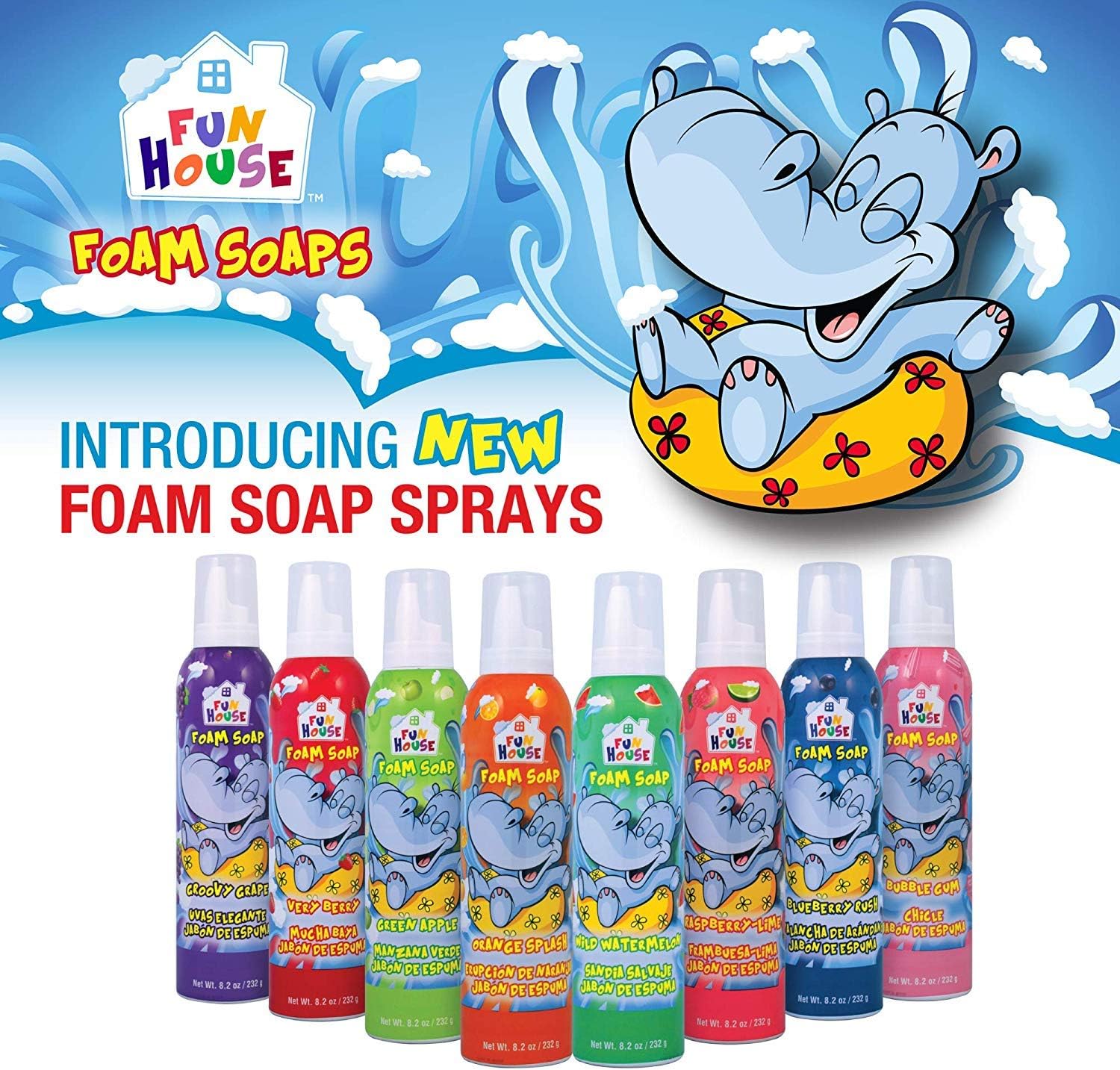 Fun House Kids Foam Soap Wild Watermelon & Bubble Gum,2 Pack: Sports & Outdoors