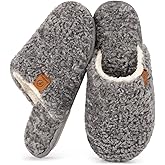 EverFoams Women's Fuzzy Slip-on Slippers Warm Cozy Soft Lightweight Memory Foam Indoor House Shoes