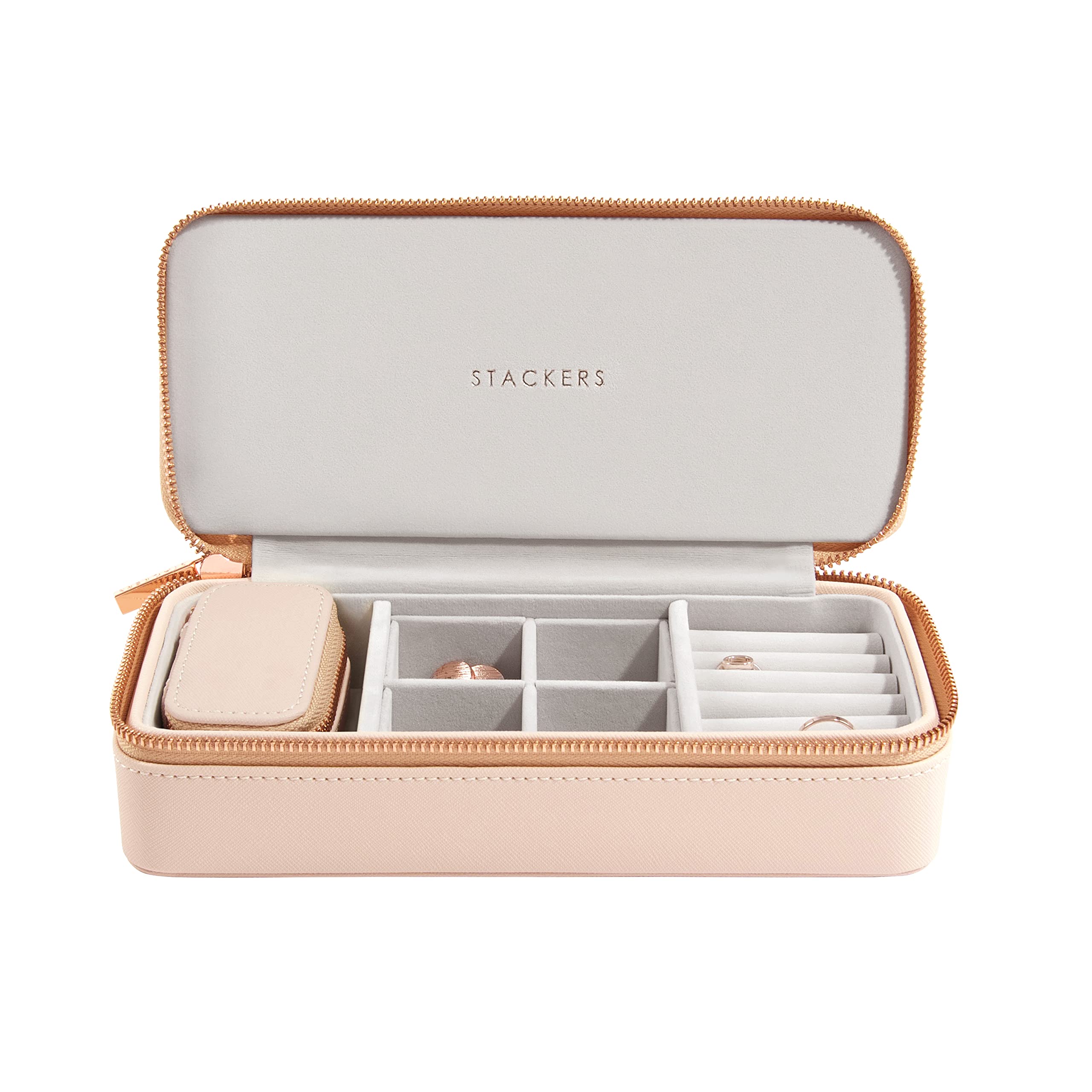 Stackers Blush Pink Large & Petite Travel Jewellery Box