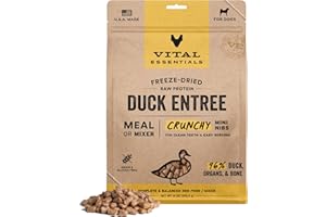 Vital Essentials Freeze-Dried Raw Dog Food, Duck Mini Nibs Entree, 14 oz