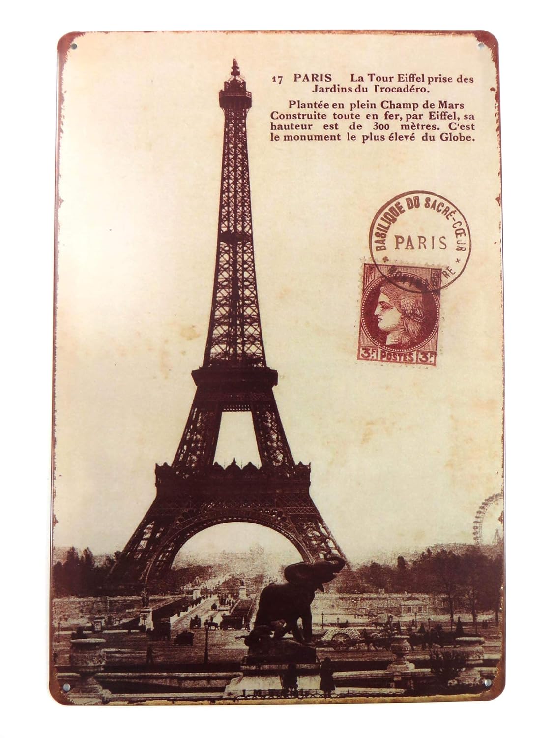 Amazon Com Wholesalesarong Eiffel Tower Tin Sign Metal Wall