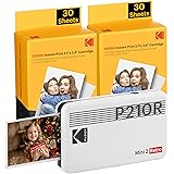 KODAK Mini 2 Retro 4PASS Portable Photo Printer (2.1x3.4 inches) + 68 Sheets Bundle, White