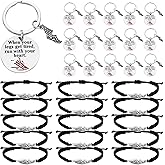Tondiamo 32 Pcs Cross Country Gift Bulk Track and Field Accessories Stainless Steel Adjustable Bracelet and Keychain Running Gifts for Women Men Adult Training