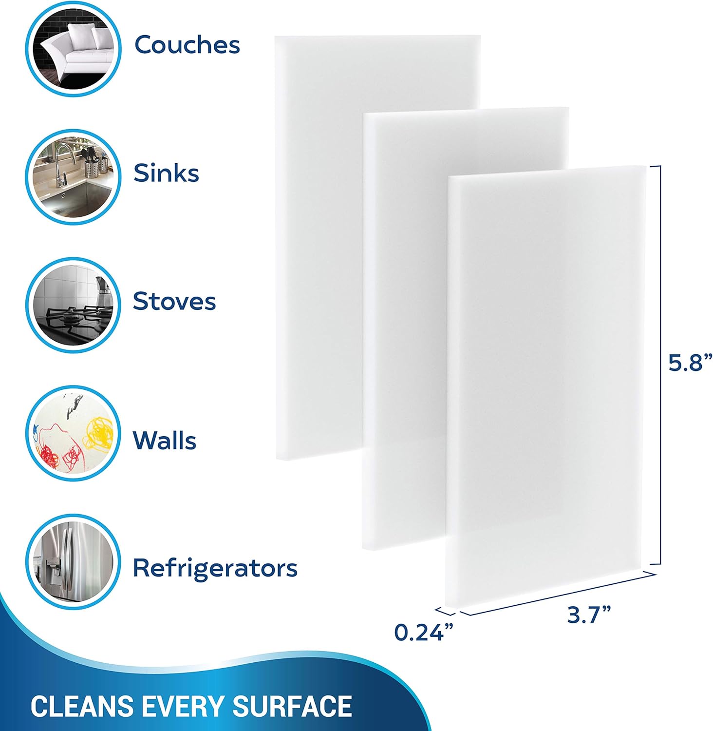 SCRUBIT Eraser Sheets – 72 Pack Disposable Magic Cleaning sponges - All Purpose Household Cleaner pads for Kitchen Couch and Bathroom: Health & Personal Care