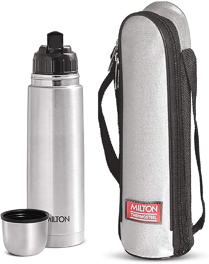 Milton Thermosteel Flip Lid Flask, 1000 milliliters, Silver Amazon.in