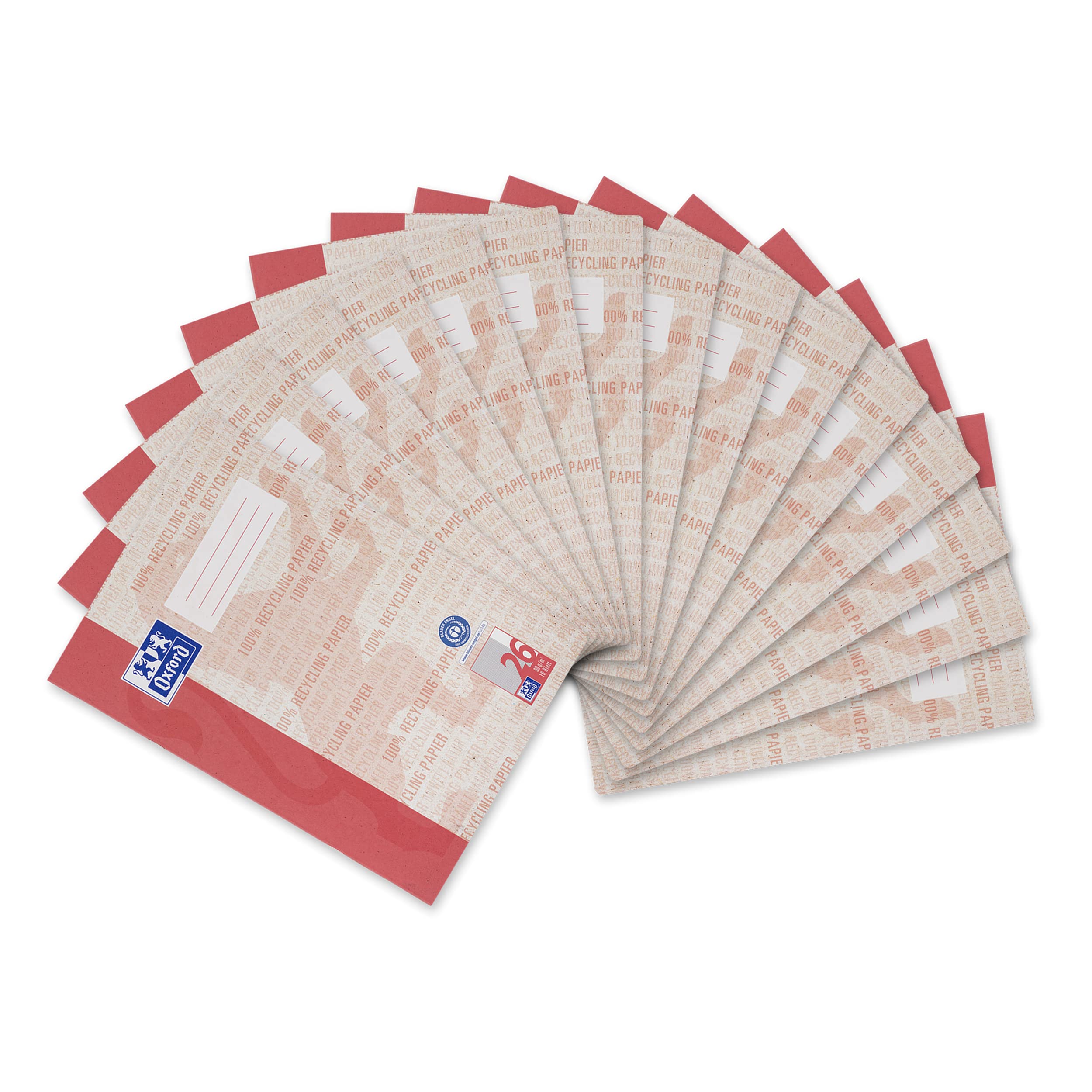 Oxford A4 Recycled Exercise Book 16 Sheets Line Style 26 Squared Pack of 15