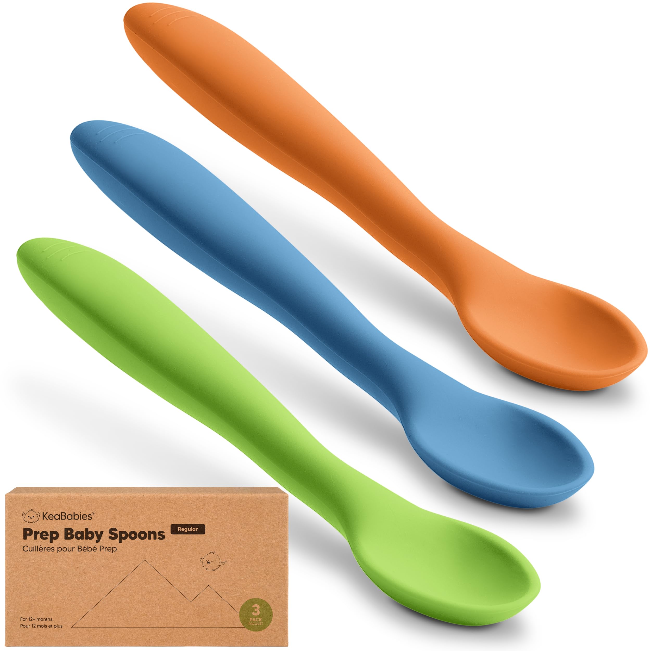 Photo 1 of KeaBabies Silicone Baby Spoons, Self Feeding 6-12 months - 3-Pack Baby Weaning Eating Utensils, Toddler First Food Training Spoon, Infant, Kids Feeding Supplies Essential Set, Dishwasher-safe (Kea)