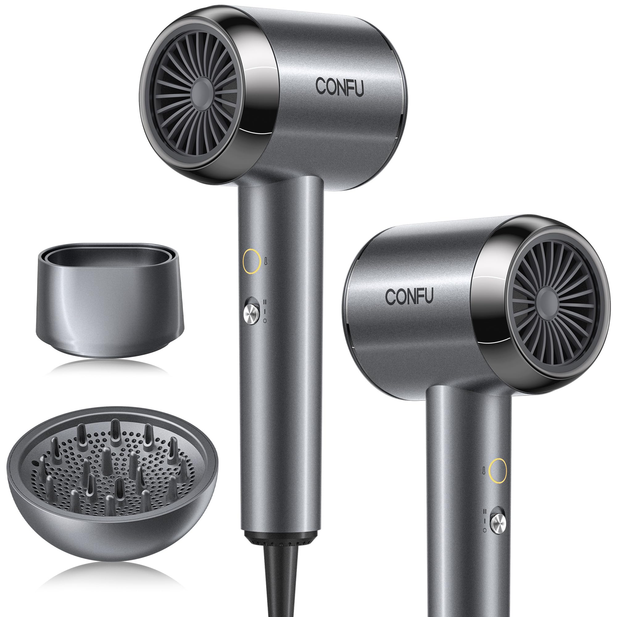 Photo 1 of *UNTESTED*
CONFU Diffuser Hair Blow Dryer - Plasma Ionic Professional 1600 Watt Hairdryer Fast Drying for Curly Hair Anti Frizz - Lightweight Portable Ion Blower Dryer for Women & Men