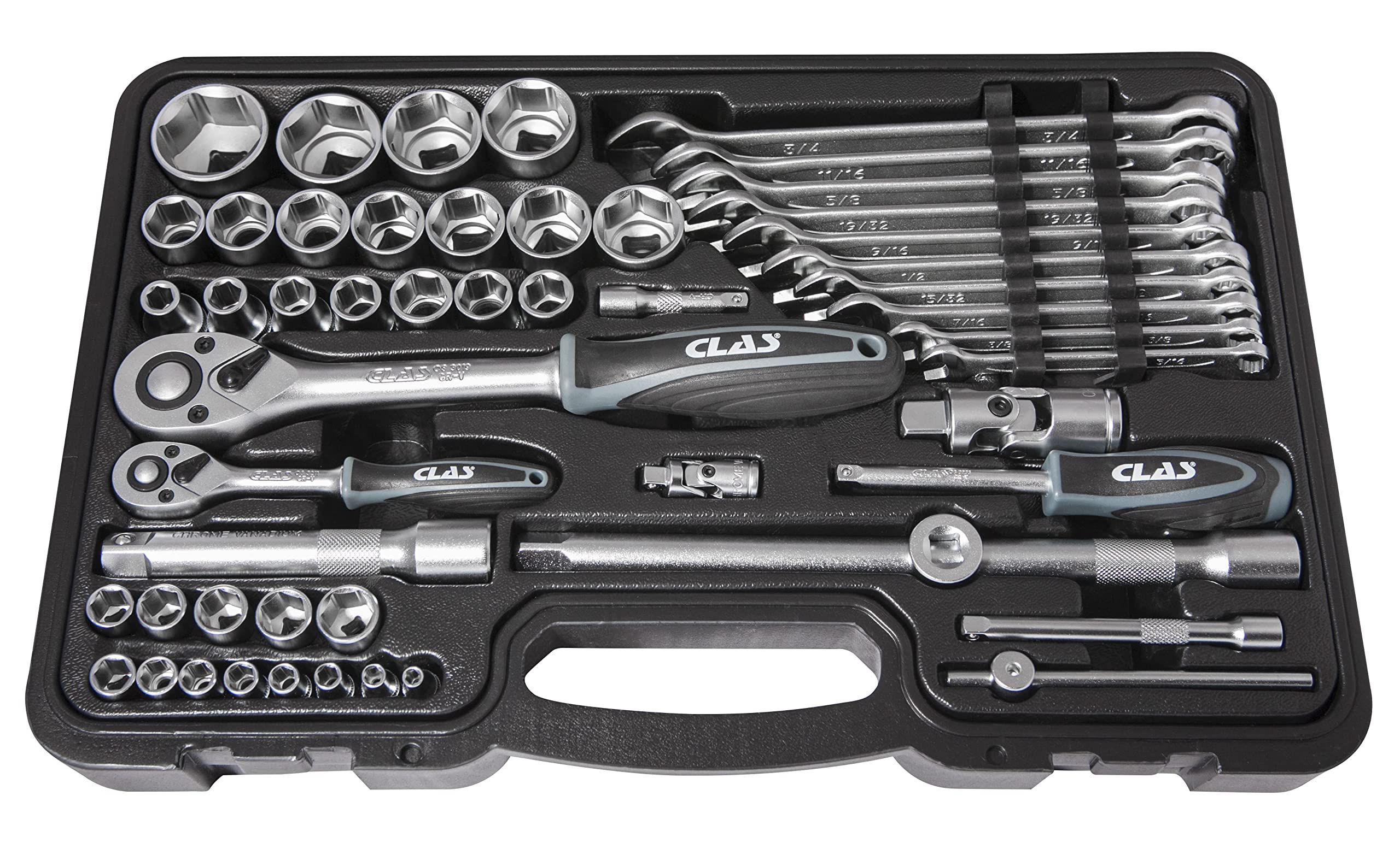 52 Piece 1/4 inch-1/2 inch Composition Box Set, US-Inch