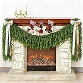 Wbreaz Christmas Decorations, Christmas Garland, 9FT 80-pin Realistic Norfolk Pine Garland, Artificial Greenery Garland for Winter Home, Mantle, Fireplace, Table, Banister, Stairs, Door,Indoor,Outdoor