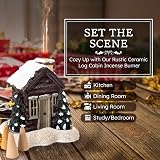 Anbar Backflow Incense Cone Burner Log Cabin Gingerbread House view 6