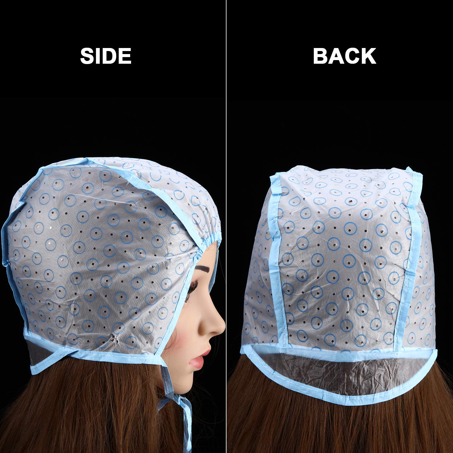 6 Pieces Tipping Cap Highlight Hair Cap Salon Hair Coloring Highlighting Dye Cap with Plastic Hooks for Dyeing Hair Hairdressing Tool (Blue) : Beauty