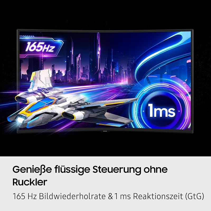 37 Zoll Odyssey G75F 4K UHD Curved Gaming Monitor, 3840 x 2160, 165 Hz, 1 ms (G/G), 1000R, VESA DisplayHDR 600 HDR10+, AMD FreeSync Premium Pro, Auto Source Switch+, Core Sync, LS37FG756EUXEN