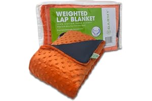 BARMY Weighted Lap Pad for Kids (24”x24”, 5lbs) Weighted Lap Blanket with Removable, Washable Cover, Sensory Lap Pad for Child, Teen, Dogs, 100% Cotton Inner Weighted Blanket