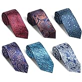 Cotwinter 6 Pack Ties for Men 58" 63" 70" Men's Neckties 3.5" or 2" Wedding Neck Ties