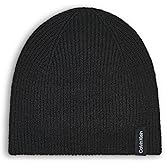 Calvin Klein Womens Reversible Color Pop Beanie with Ck Logo Patch
